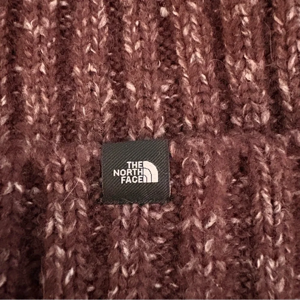 The North Face Deep Knitted Purple Beanie Winter Hat One Size Fits Most